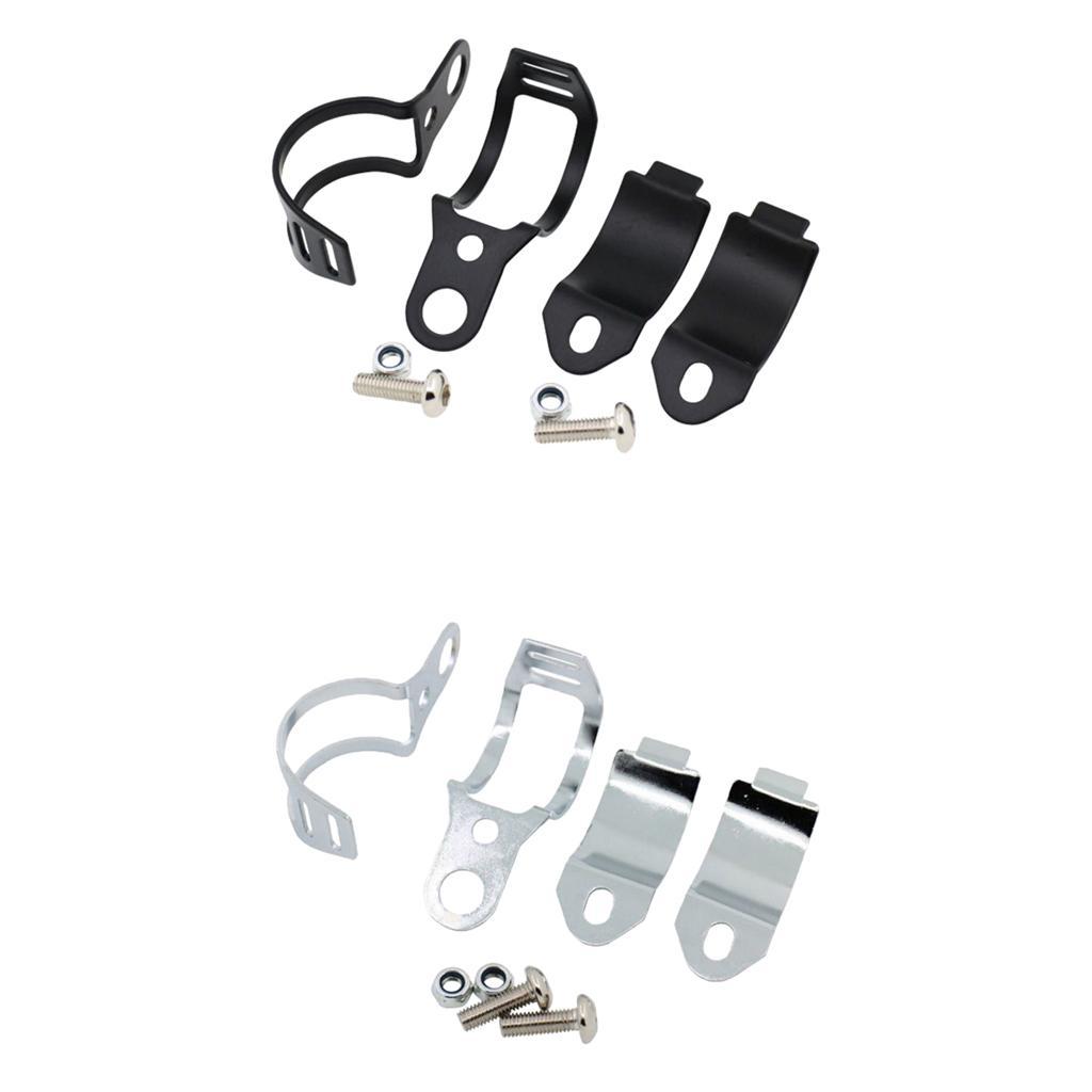 1 Pair Universal Motorcycle   Light Fork Mount Bracket Black