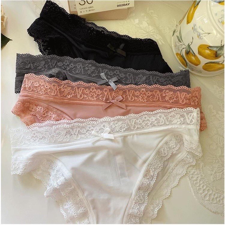 Bộ 4 Quần Lót Vic Nữ Su Ren sexy cao cấp mềm mại kháng khuẩn