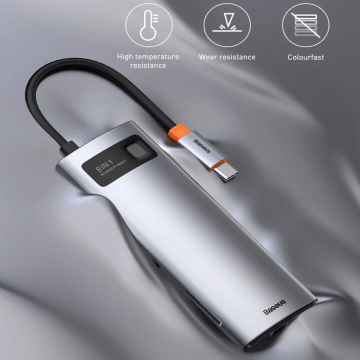 Hub chuyển đổi đa năng 8 trong 1 Baseus CAHUB-CV0G - HÀNG CHÍNH HÃNG
