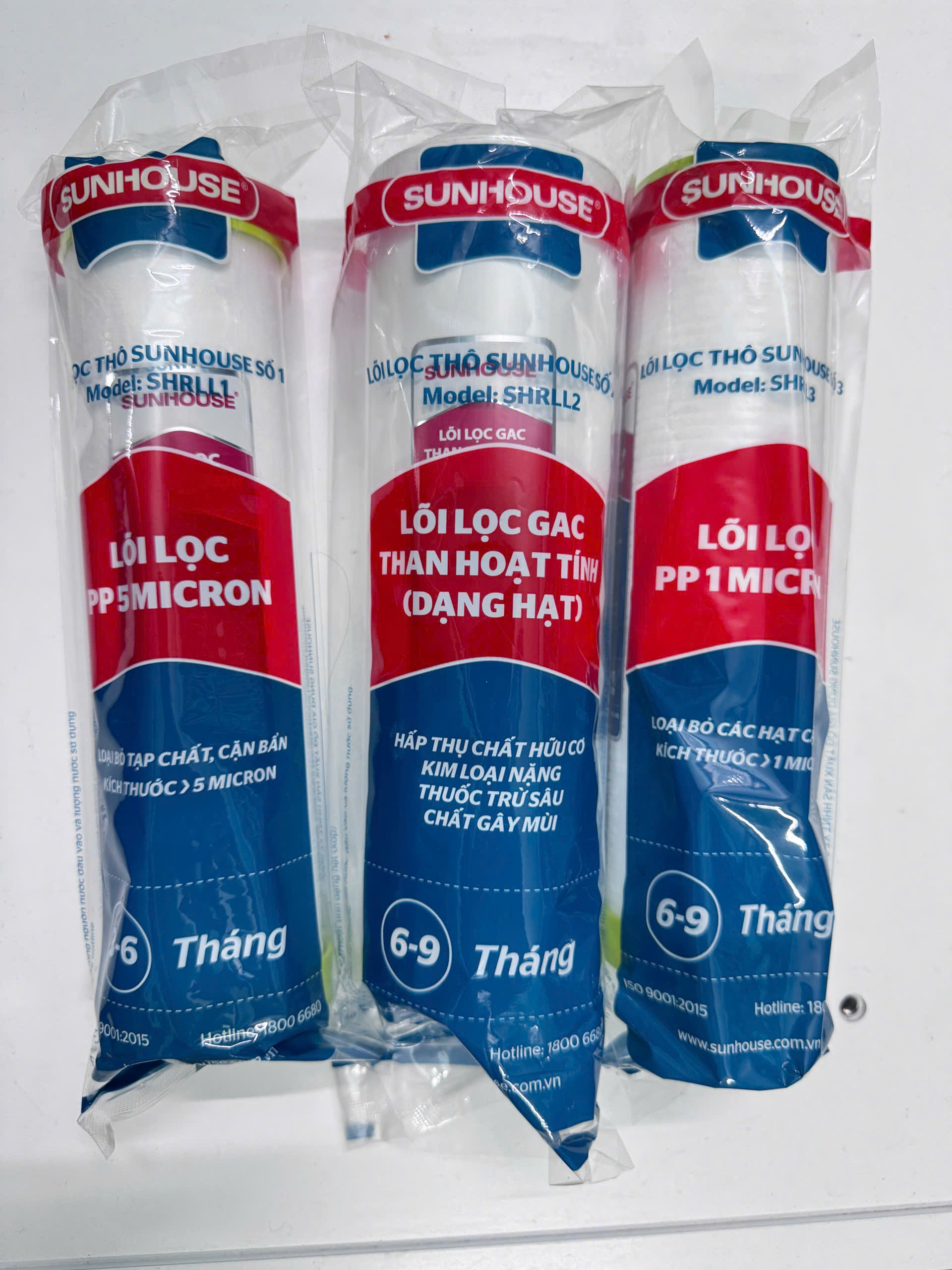 BỘ LÕI LỌC THÔ 123 DÀNH CHO MÁY SUNHOUSE VÀ CÁC MÁY KHÁC DÙNG CỐC 10inch