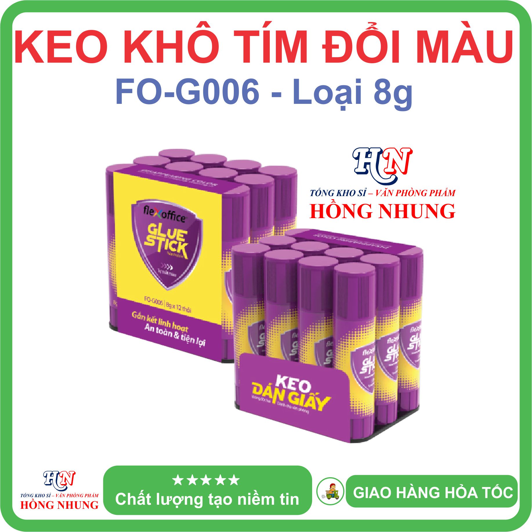 [SALE] Keo Khô dán giấy Doraemon G011 / Tím đổi màu G006, Khô Nhanh, Không Độc Hại, giúp bé ham học