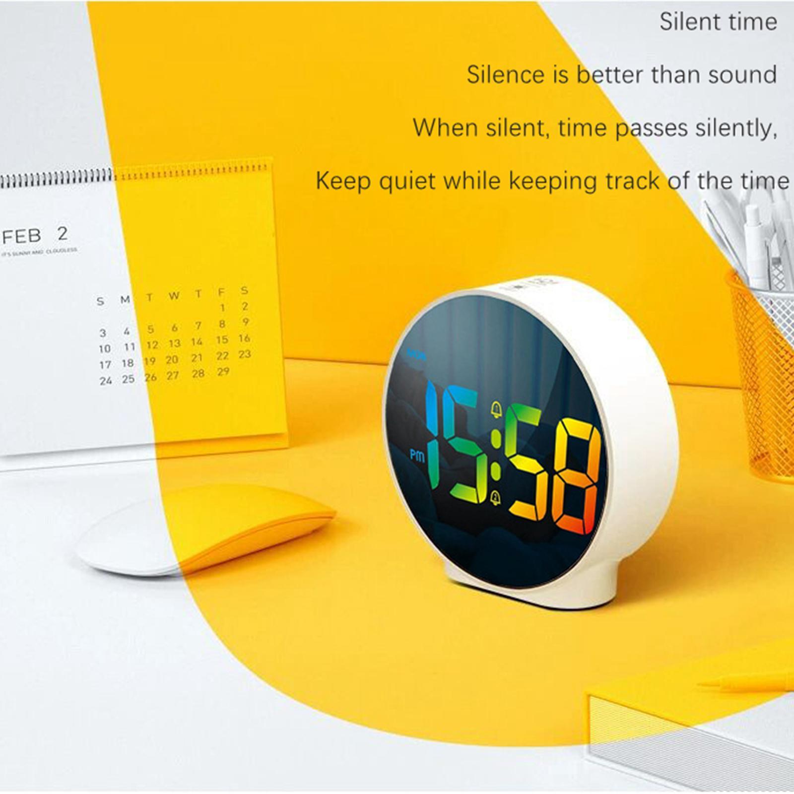 Digital Alarm Clock Table Clock Mirror Desk Clock ,Gift Memory Function Bedroom Bedside Clock LED Digital Table Clocks for Home, Office, Adults
