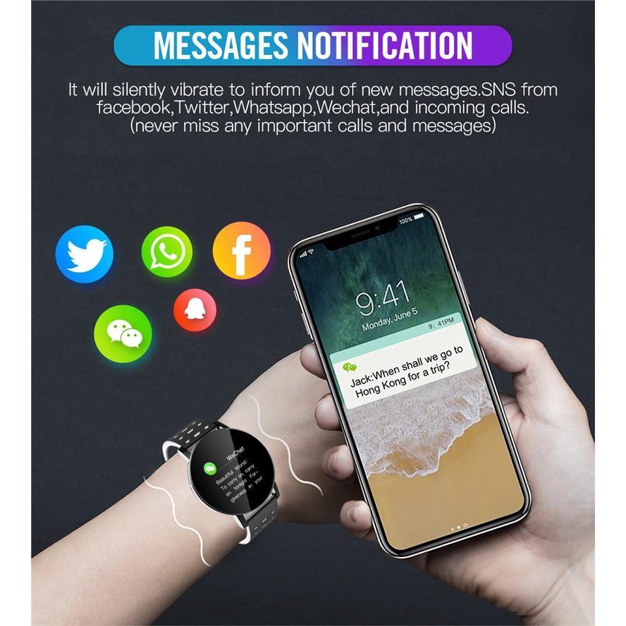 Đồng hồ thông minh xumu chống thấm nước theo dõi sức khỏe đo nhịp tim cho Android iOS