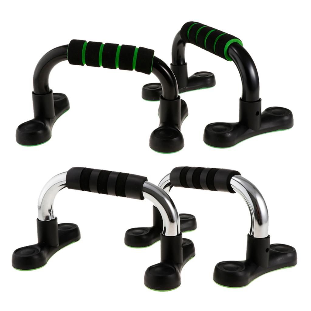 1 Pair Steel Push up Bars Chest Muscle Pushup Stands with Foam Grips Slivery