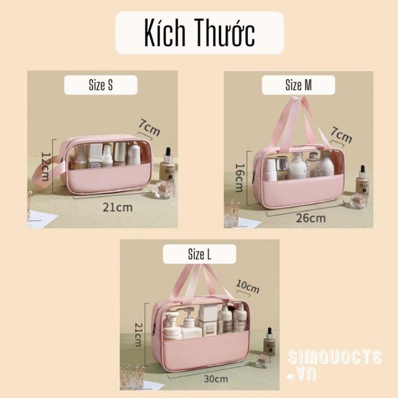 Túi đựng mỹ phẩm phối kiếng trong suốt thời trang TA108