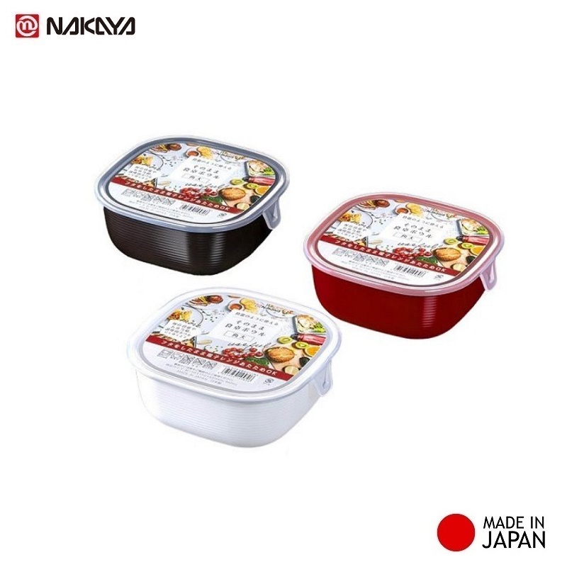 Hộp nhựa Nakaya 410ml đựng thực phẩm dùng hâm nóng thức ăn trong lì vi sóng - Nội địa Nhật Bản