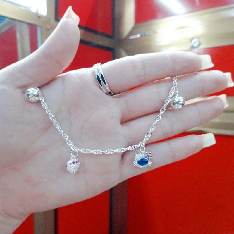 Lắc tay bạc mèo kitty cho bé YN JEWELRY