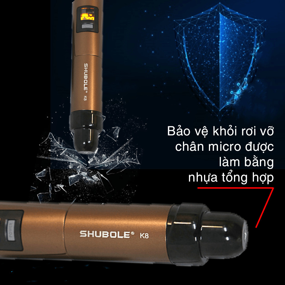 MICRO KHÔNG DÂY KARAOKE 2 MIC CHUYÊN NGHIỆP SHUBOLE K8-HÁT KARAOKE NGỌT NGÀO ẤM ÁP- HÀNG NHẬP KHẨU