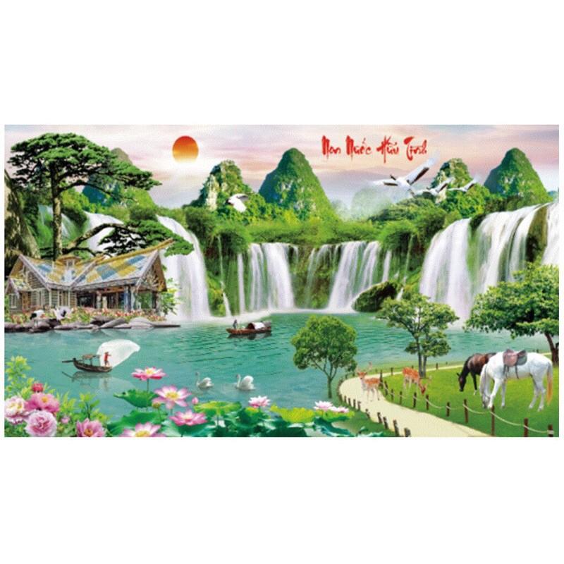 Tranh đính đá Non Nước Hữu Tình LV302  chưa đính
