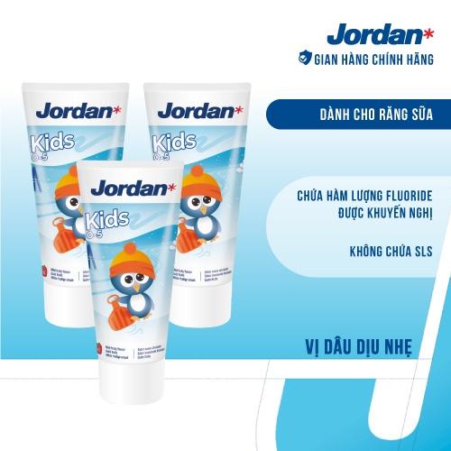 [Combo 3] Kem đánh răng cho trẻ em 0-5 tuổi vị dâu Jordan Step 1 - 75g