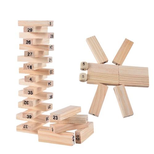 Bộ Đồ Chơi Rút Gỗ 54 Thanh Xếp Hình Domino Xả Stress Cho Bé