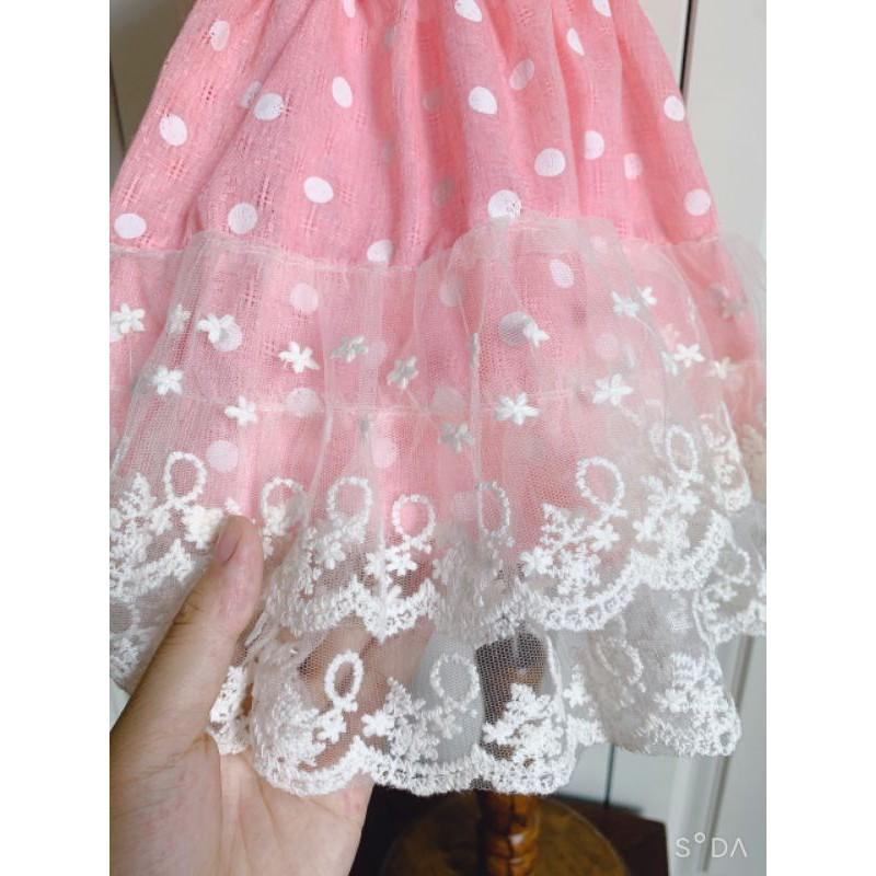 Váy thiết kế bé gái phối ren