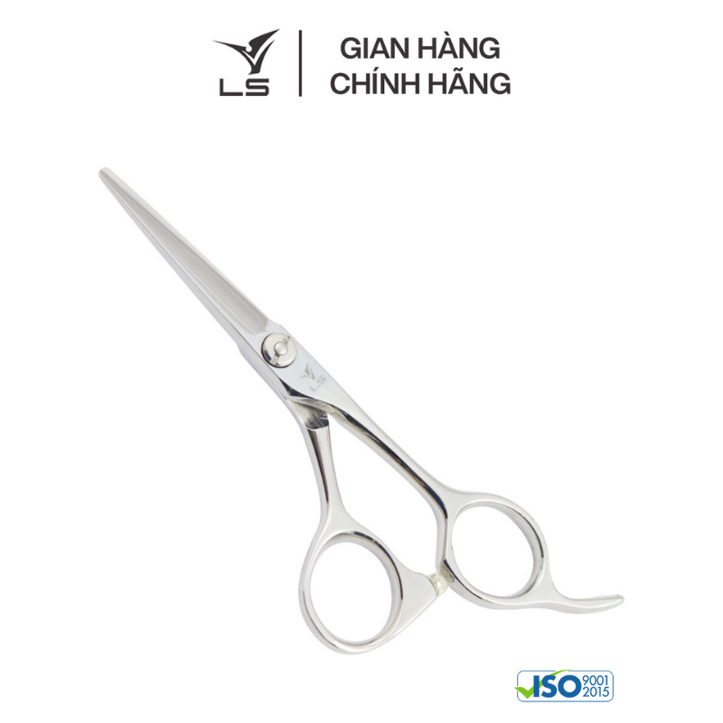 Kéo cắt tóc LS lưỡi thẳng quai offset phẳng đỡ ngón cố định CB12/4.5