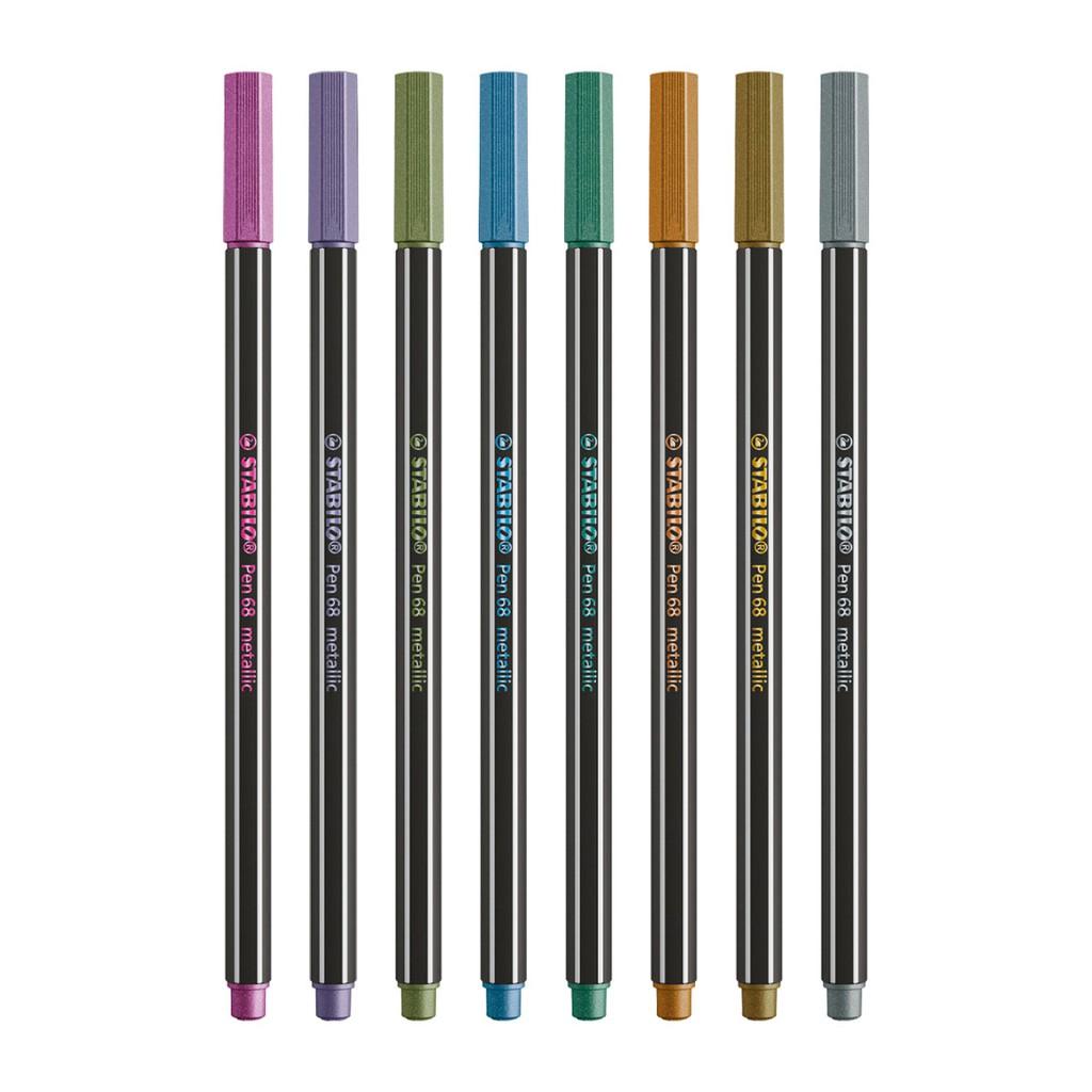 Bộ 8 Bút lông nhũ STABILO Pen 68 metallic (PNM68-C8)