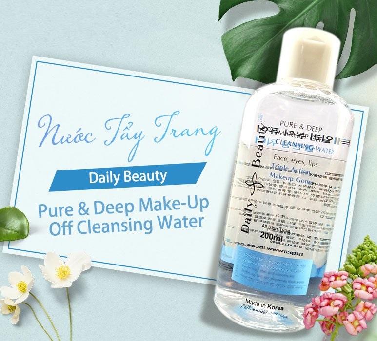 Nước tẩy trang Daily Beauty Pure &amp; Deep Make-up Off Cleansing Water Hàn Quốc