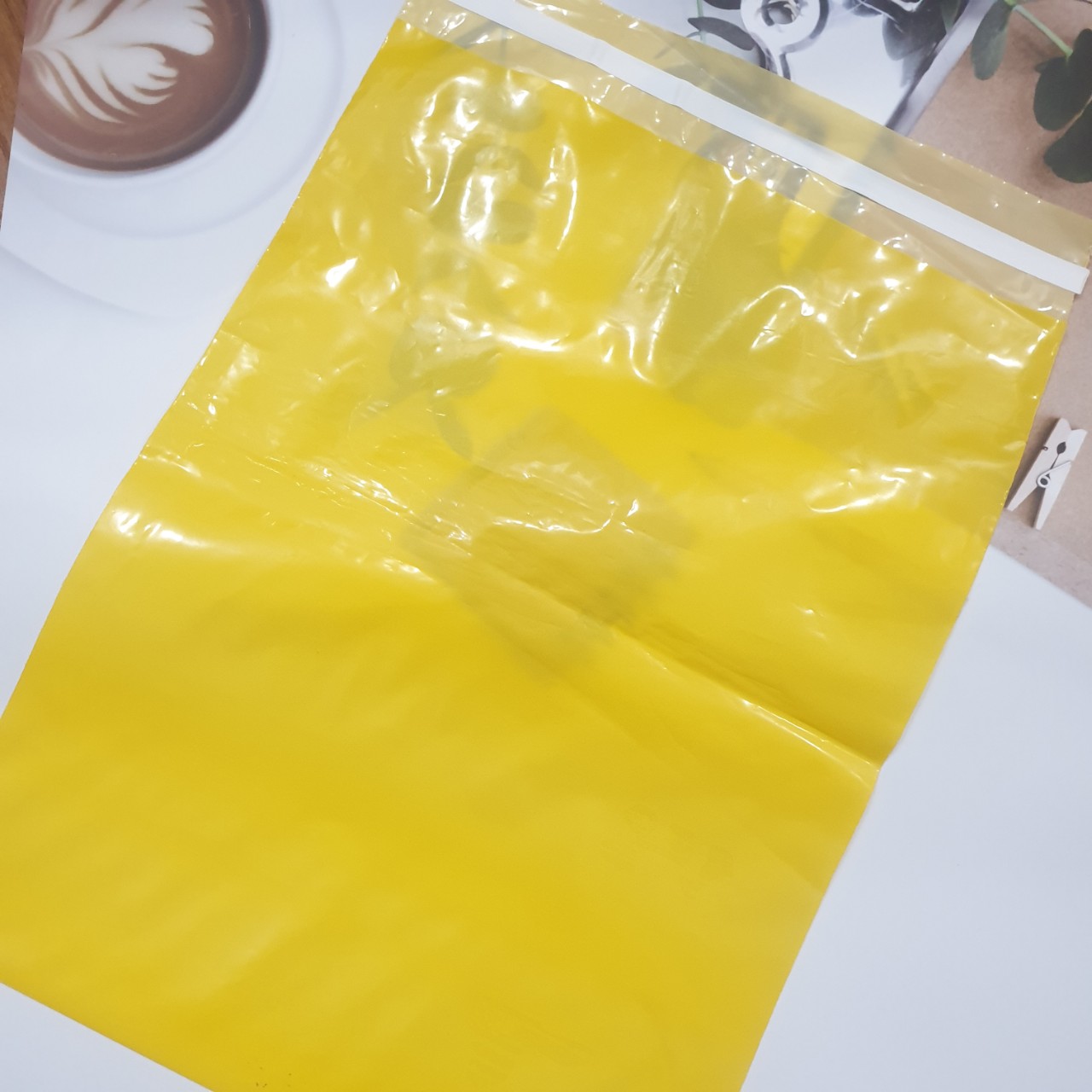 Túi Gói Hàng PE Màu Vàng - Túi Niêm Phong Tự Dính Cuộn 1 KG Đóng Hàng Niêm Phong Chuyển Phát Nhanh