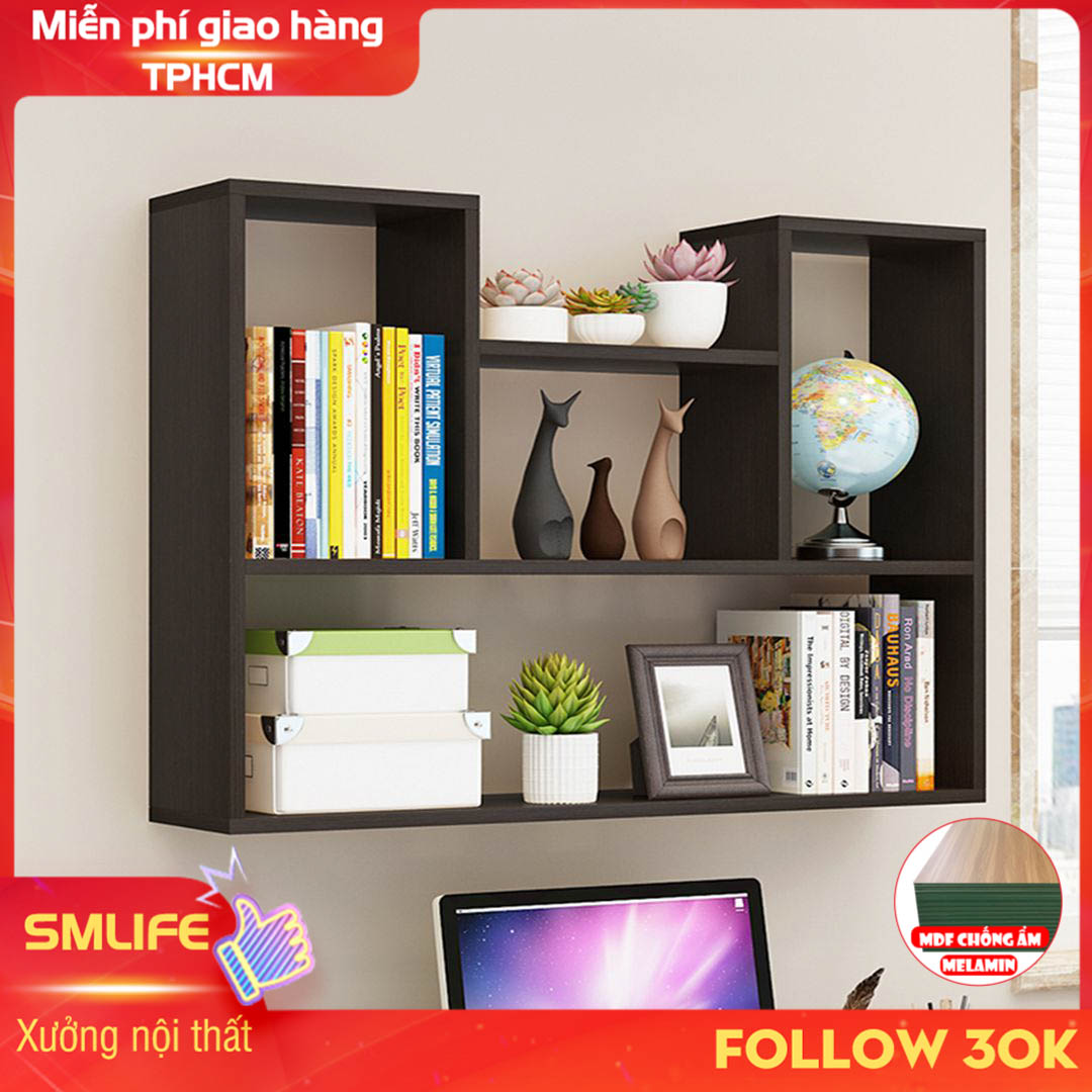 Giá sách treo tường gỗ công nghiệp SMLIFE Wade