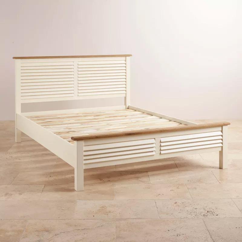 Giường Đôi Shutter Gỗ Sồi Ibie BBDSHUO - Trắng