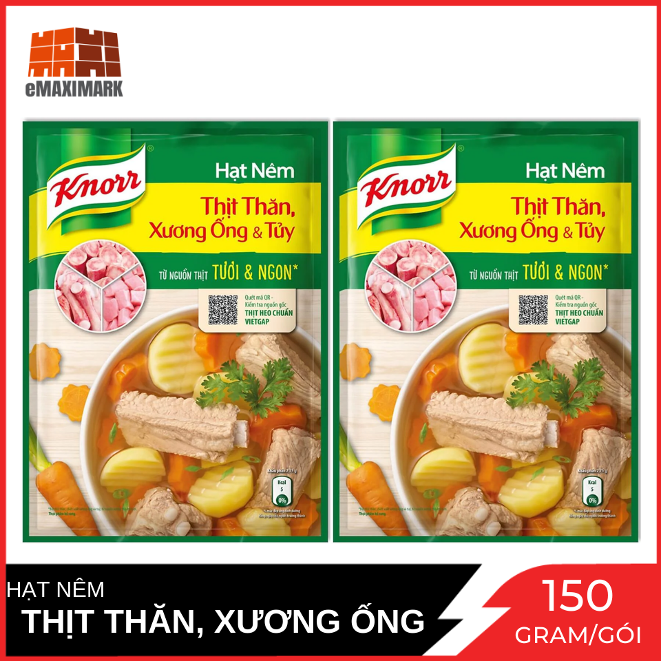 [HÀNG KHUYẾN MÃI] Combo 2 Hạt nêm Knorr Thịt thăn (xương ống&amp;tủy) 150g