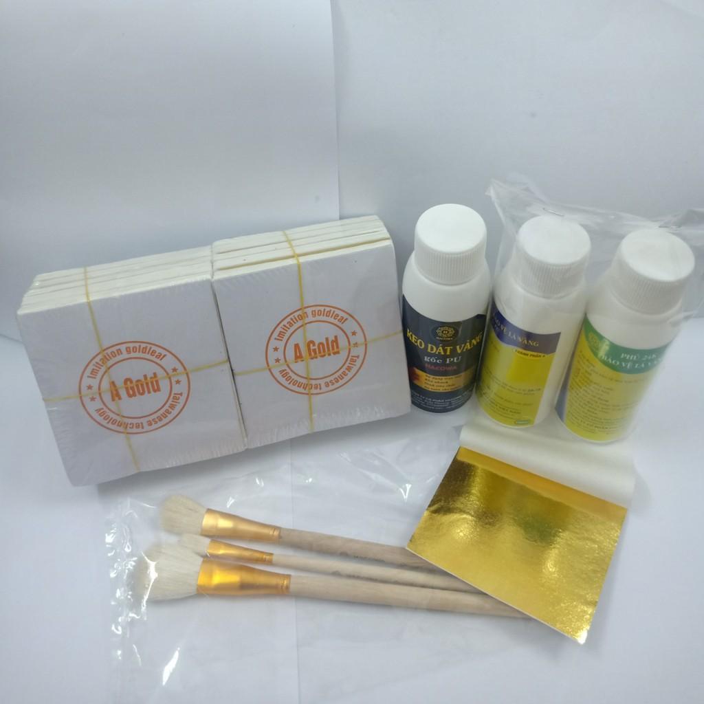 Combo dát vàng siêu tiện lợi chuyên dát đồ kim loại, gỗ, nhựa như tượng phật, đồ thờ, phào chỉ nhựa