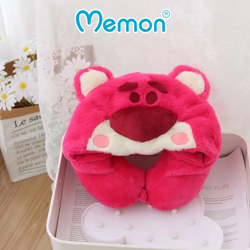 Gối Kê Cổ Kèm Nón Cao Cấp Memon (Gối Cổ Kuromi, Gối Cổ Stitch, Gối Cổ Lotso)