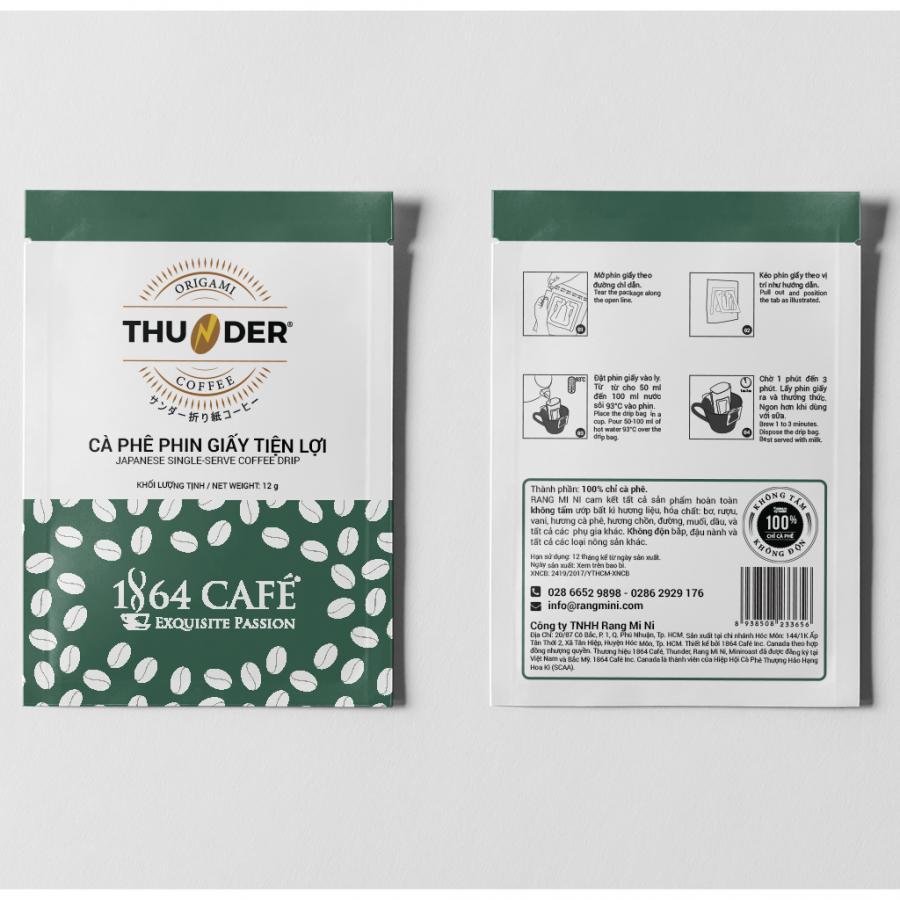 Cà Phê Phin Nhật Tiện Lợi Hộp 05 gói 12g - 1864 CAFÉ