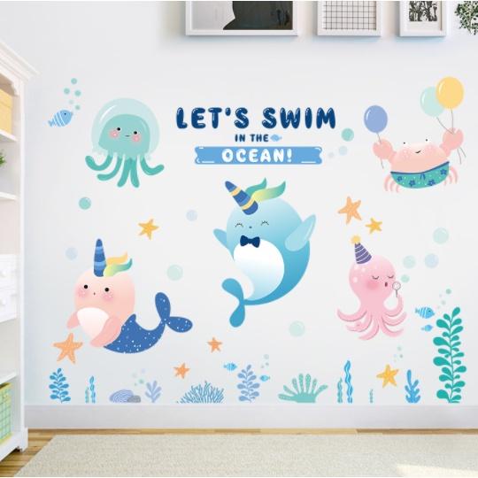 Decal trang trí tường - Đại dương xanh