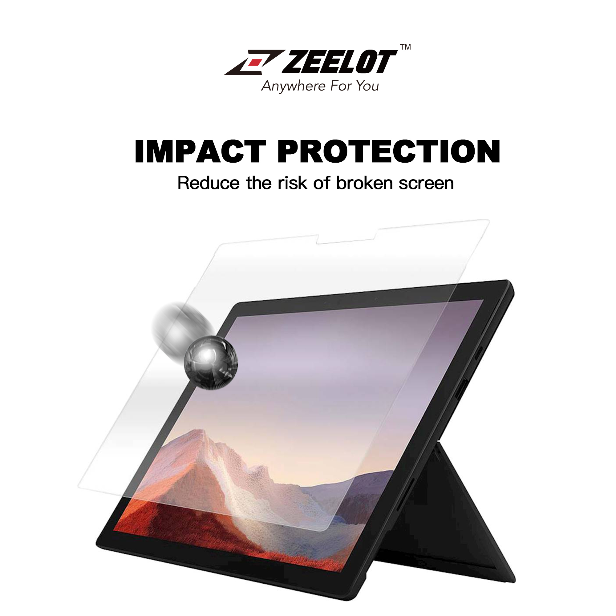 Dán cường lực Zeelot Pure Shield Glass Cho MICROSOFT SURFACE PRO 7- Hàng Chính Hãng