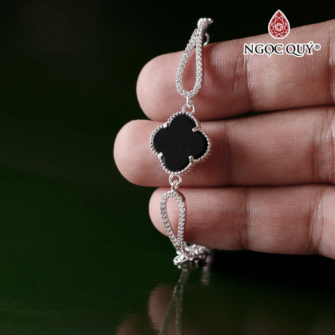 Lắc bạc cỏ 4 lá  - Ngọc Quý Gemstones