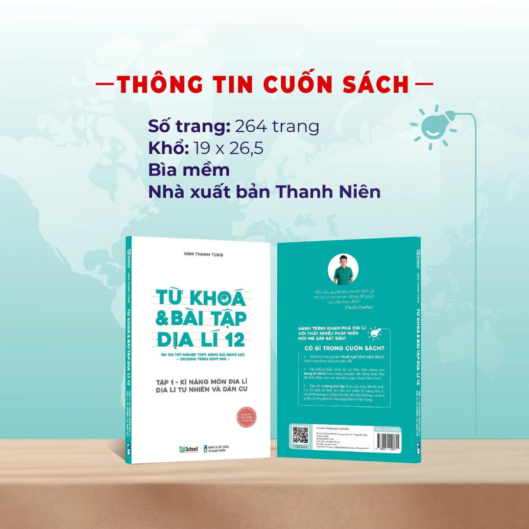Địa lí 12 chương trình mới: Sách Từ Khóa &amp; Bài Tập Địa Lí 12 (Tập 1), Kỹ năng môn địa lí, địa lý tự nhiên và dân cư