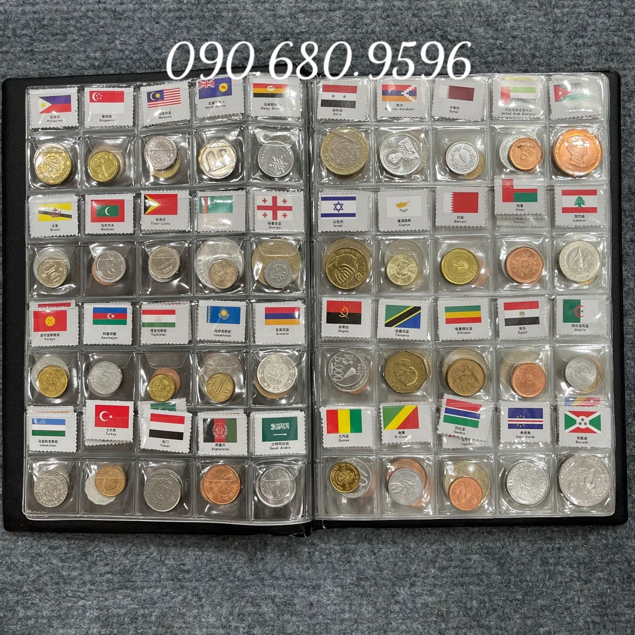 Bộ Sưu Tập Tiền Xu 180 nước(quốc gia) khác nhau trên thế giới, kèm album như hình