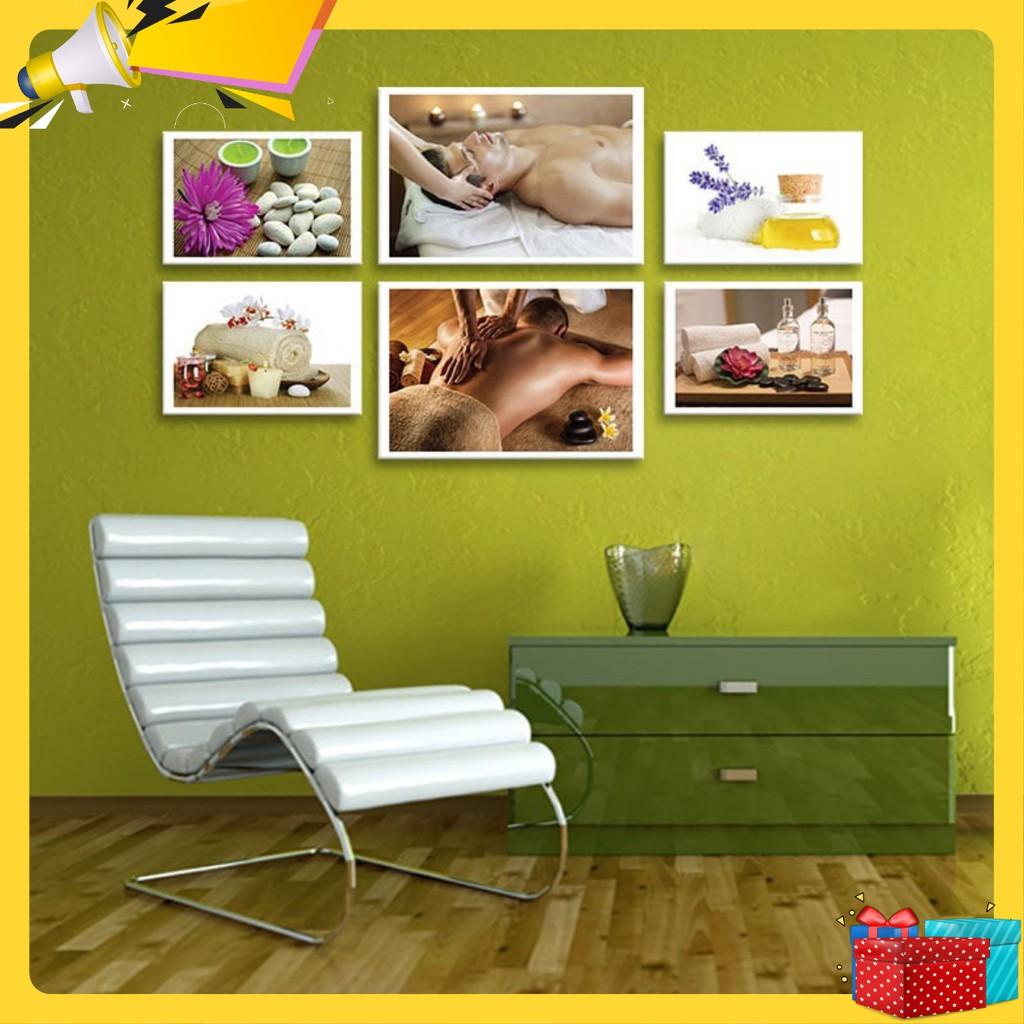 Bộ 6 tranh treo tường spa “Massage body” W1094