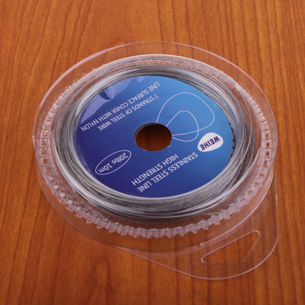 Fishing Line Wire Leader Stainless Steel Trace Lures 10m 7 Strands