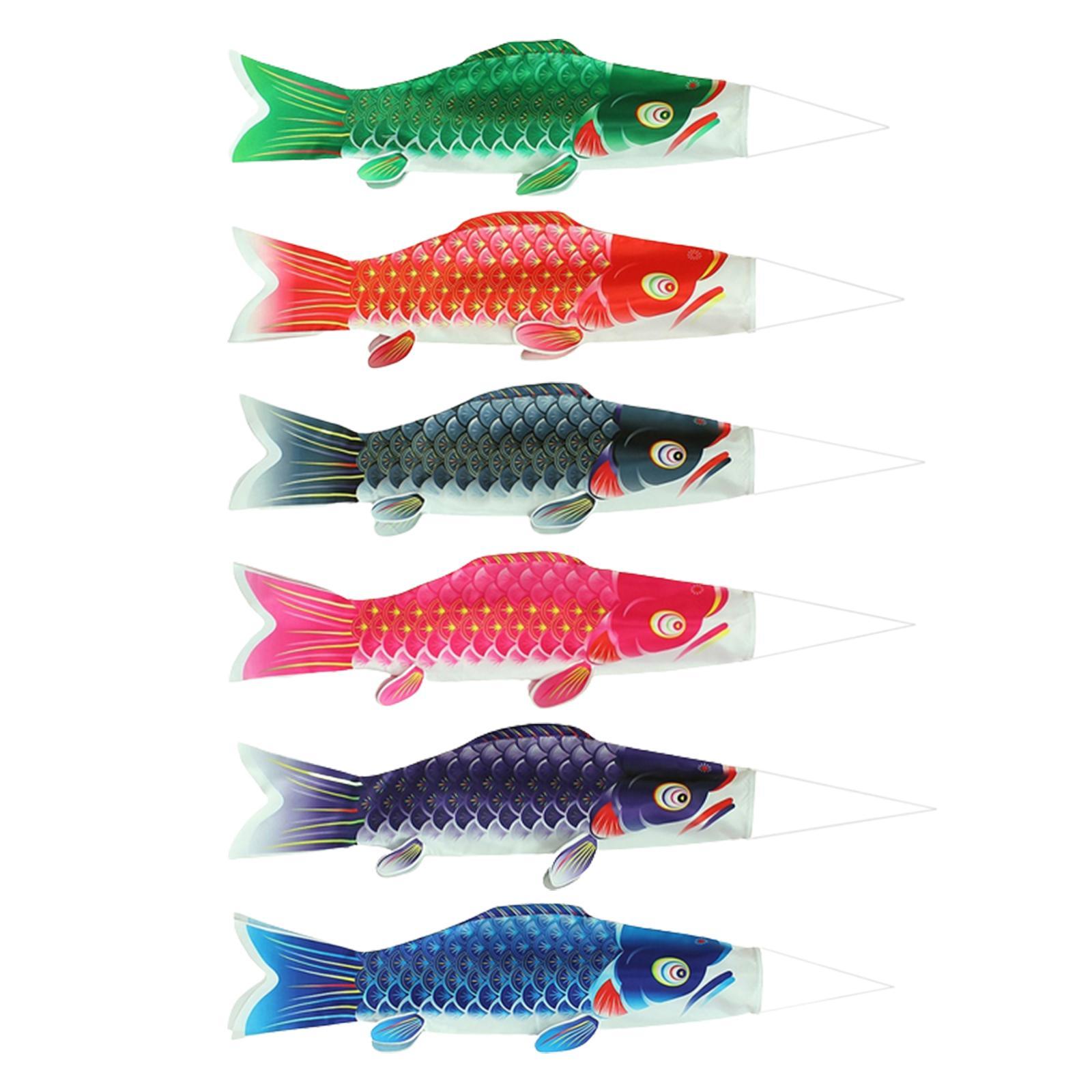 Japanese Windsock Carp Flag, Japanese Carp Flag, 6Pcs Flag Sailfish Wind Streamer Japanese Carp Windsock, for Balcony Izakaya Room Home