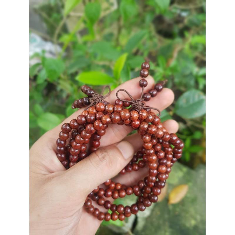 Chuỗi hạt 108 cỡ 5 li gỗ CẨM vòng tay nữ loại mix thêm 6 hạt