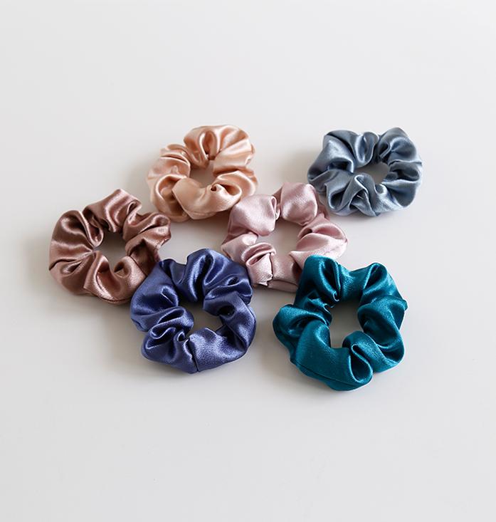 Scrunchies dây cột tóc lụa đơn sắc