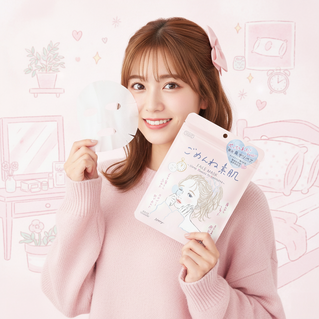 Mặt Nạ Cấp Ẩm Và Dưỡng Trắng Mịn Da Kose Clear Turn Gomenne Bare Face Mask (7 Tấm) - 2 Loại