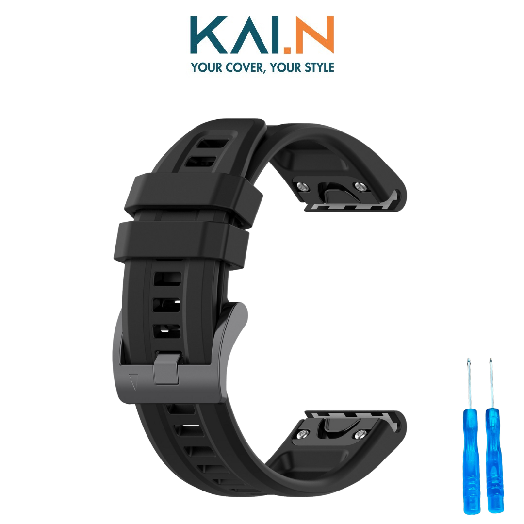 Dây Đeo Kai.n Garmin Sport Armor Band Dành Cho Đồng Hồ Thông Minh Garmin Fenix Epix Dây Quickfit Hàng Chính Hãng - Matte Black - 20Mm