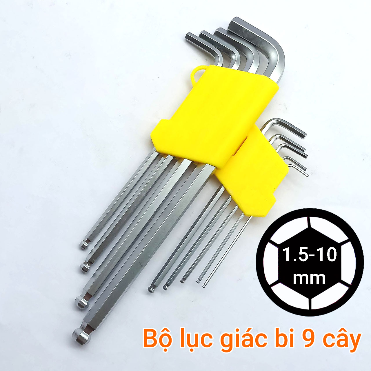 Bộ lục giác bi 9 cây 1.5mm-10mm