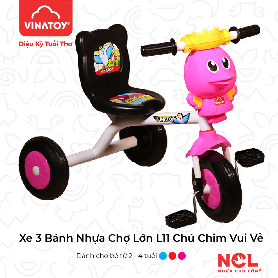 Xe 3 Bánh Nhựa Chợ Lớn L11 Chú Chim Vui Vẻ (Không nhạc) - M1863-X3B