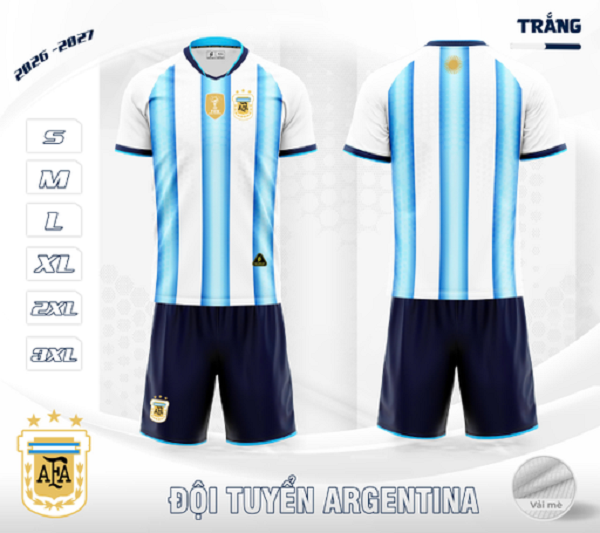 Quần Áo Bóng Đá Người Lớn - Argentina (vải mè )