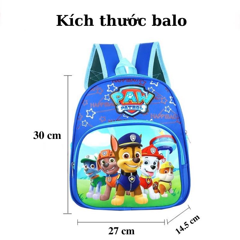 Ba lô đi học mẫu giáo mầm non, balo đội chó cứu hộ Paw Patrol cho bé trai bé gái siêu nhẹ 2 ngăn Xu Xu Kids