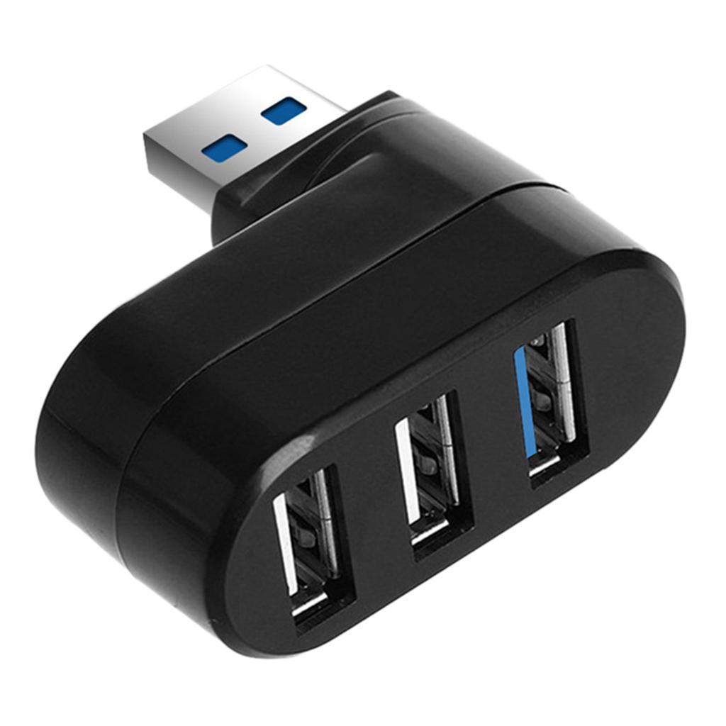 2x 180 ° Rotatable USB3.0 Hub, 1 USB3.0 +2 USB 2.0 Port, Mini Dock - Black