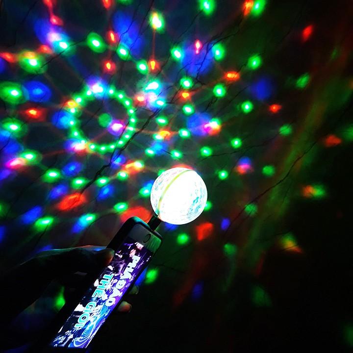 Bóng đèn Led vũ trường 7 màu, cổng usb cảm ứng nháy theo nhạc, ánh sáng 360 độ