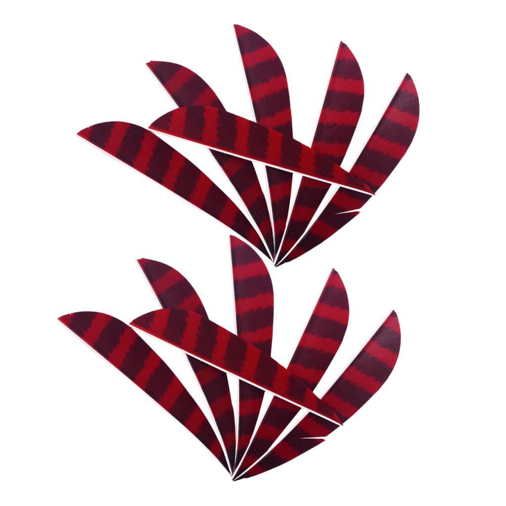 12 Pieces Arrow Vanes 4 Inch Plastic Feather Fletching DIY Archery Arrow - 6 Colors for Choose