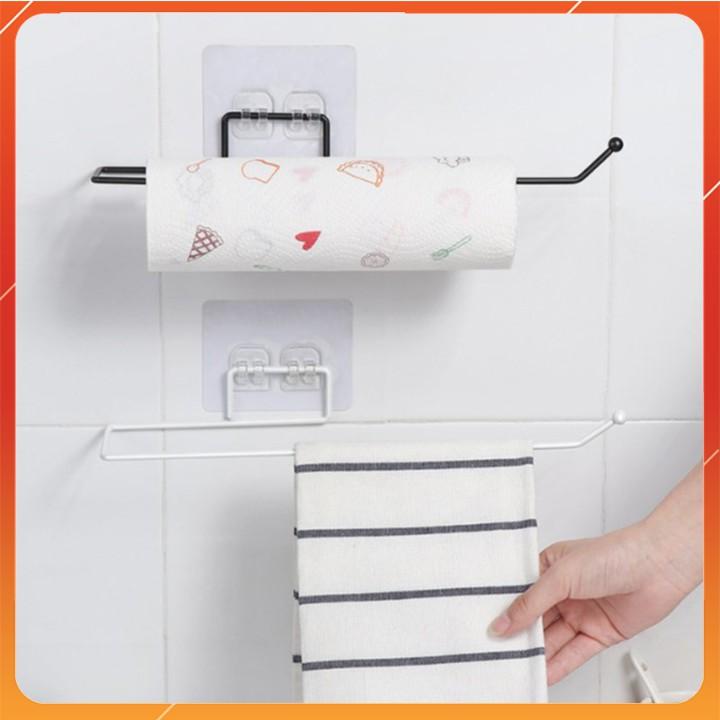 Giá treo cuộn giấy vệ sinh dán tường inox - treo khăn - treo cuộn màng bọc đồ ăn inox dán tường