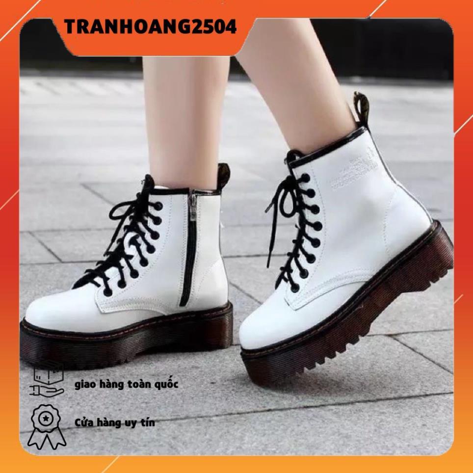 Giầy hàng chất lượng cao Giày Basic Boot Ulzzang DR Cao Cấp đế 5p sườn khoá zip CÓ DẬP CHỮ Ở CỔ