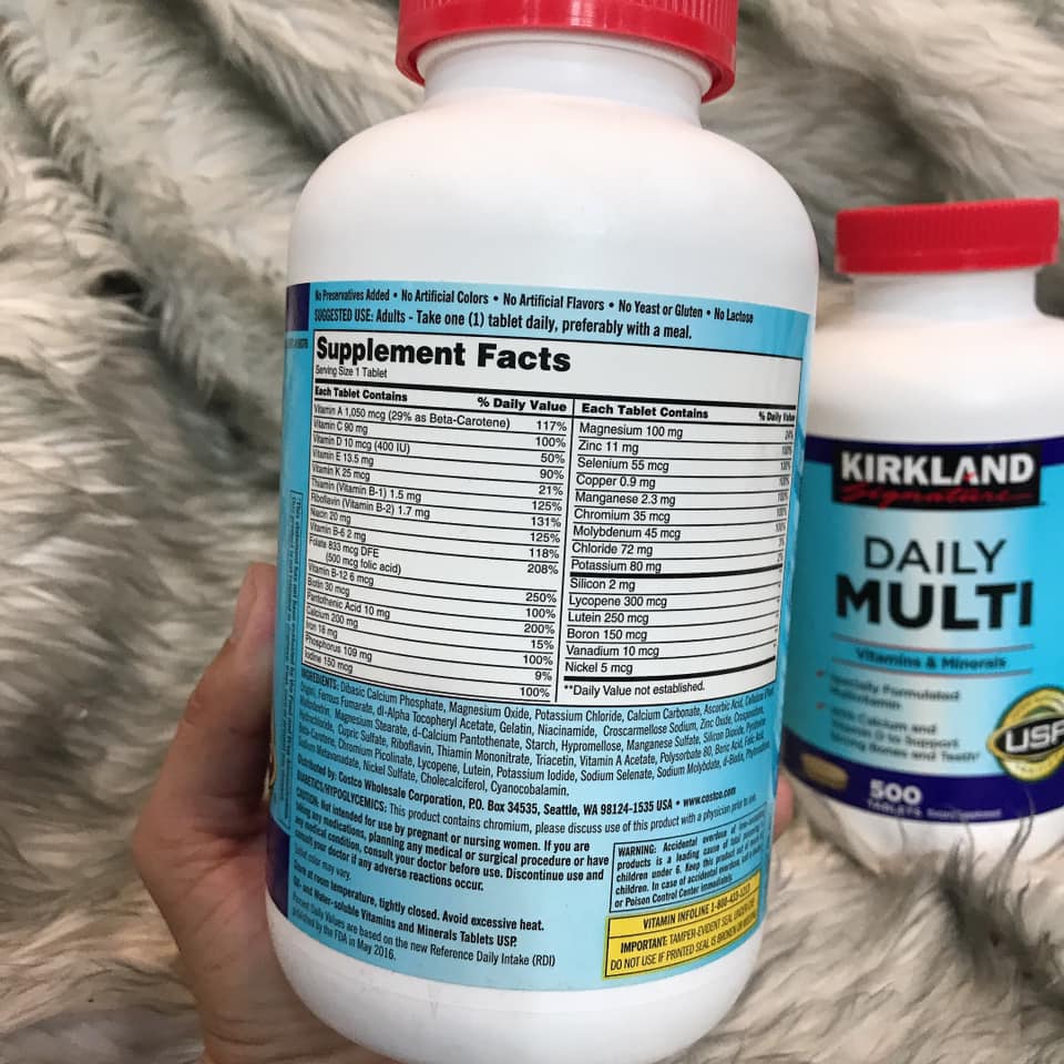 Vitamin tổng cho người dưới 50 tuổi Daily Multi Kirkland Mỹ giúp tăng sức đề kháng, ăn ngon, ngủ ngon, giảm mệt mỏi, Stress - OZ Slim Store