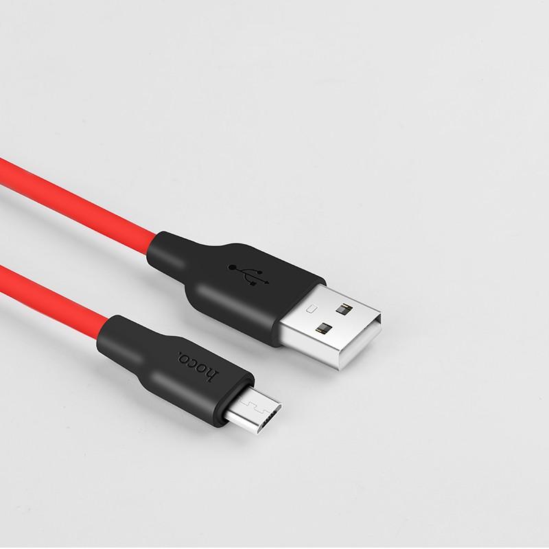 Cáp Sạc Nhanh Hoco X21 Micro USB Chính Hãng Silicon Chống Cháy