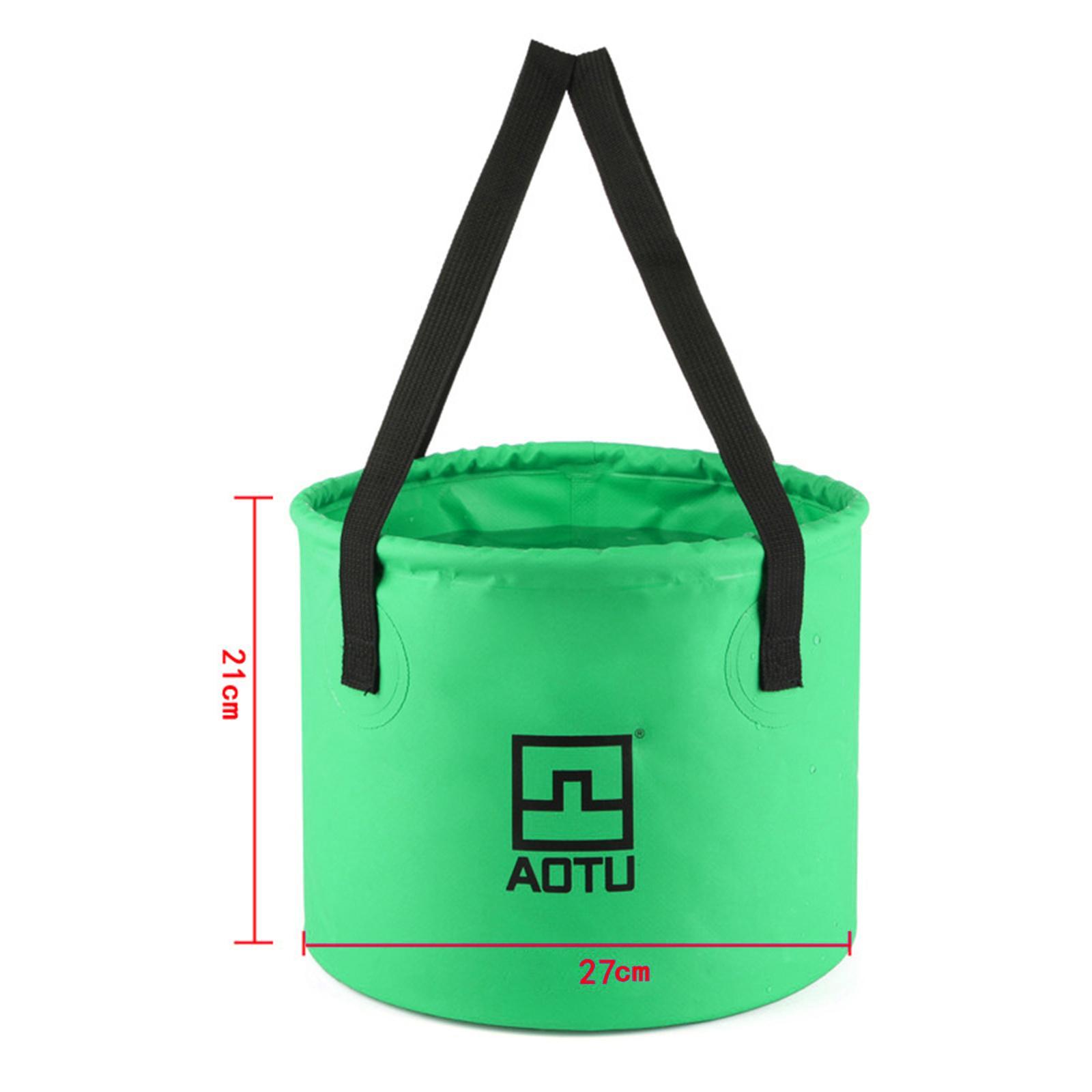 Portable Collapsible Bucket Folding Multifunctional Wash Basin for Camping Green